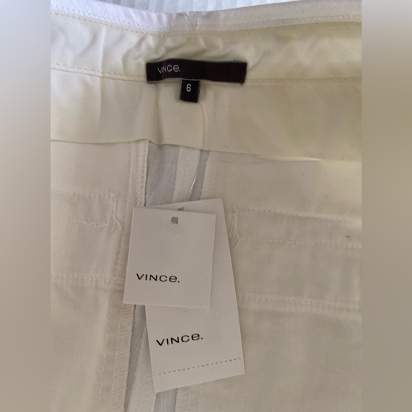 NWT Vince White Linen Cotton Pant in Size 6 - Picture 3 of 15